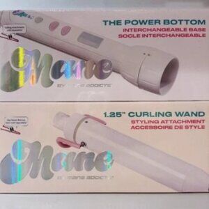 NWT The Mane Bottoms Up & Curl Hair Tool Kit. Power Base & 1.25" curling wand